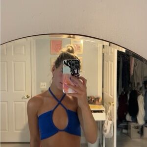 SHEIN Blue Halter Top